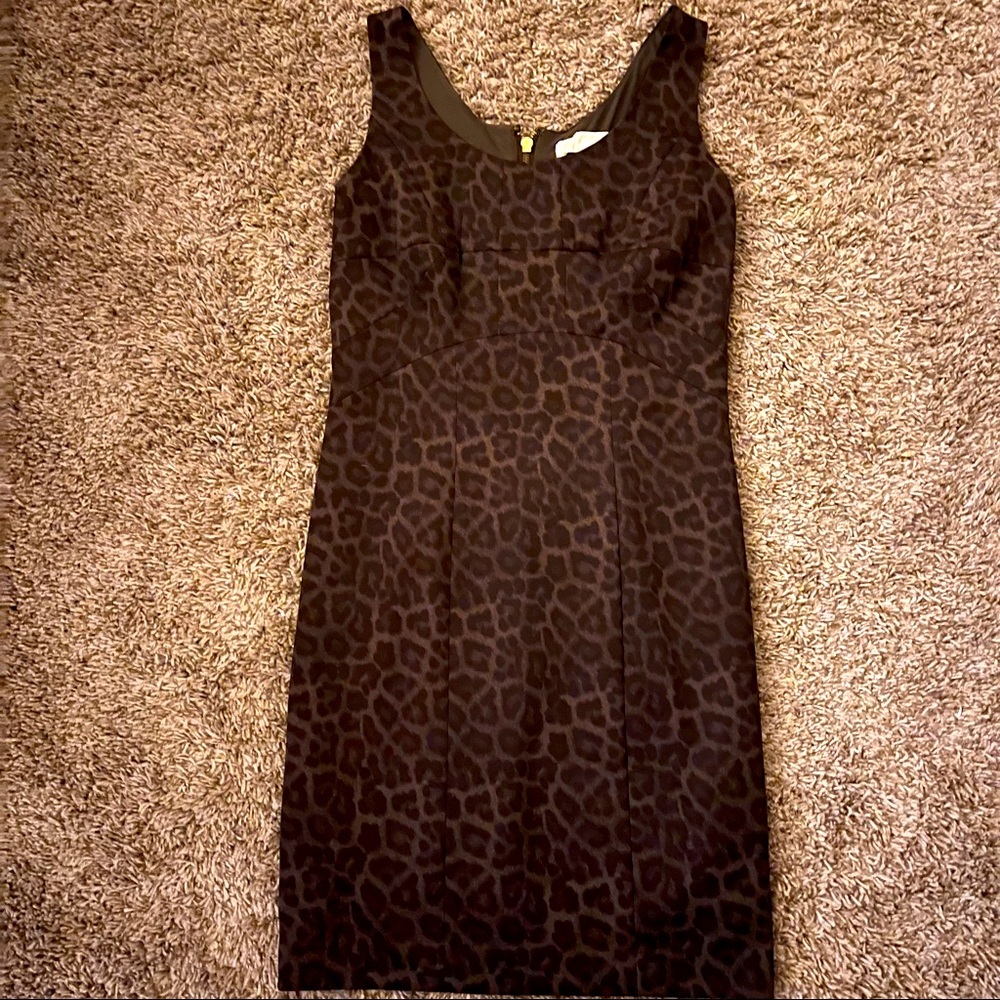Michael Kors Olive Green Leopard Dress Size 4